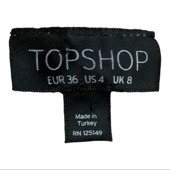 Topshop womens puckered shirt peplum bottom short sleeve round neckline size 4 - Picture 8 of 8